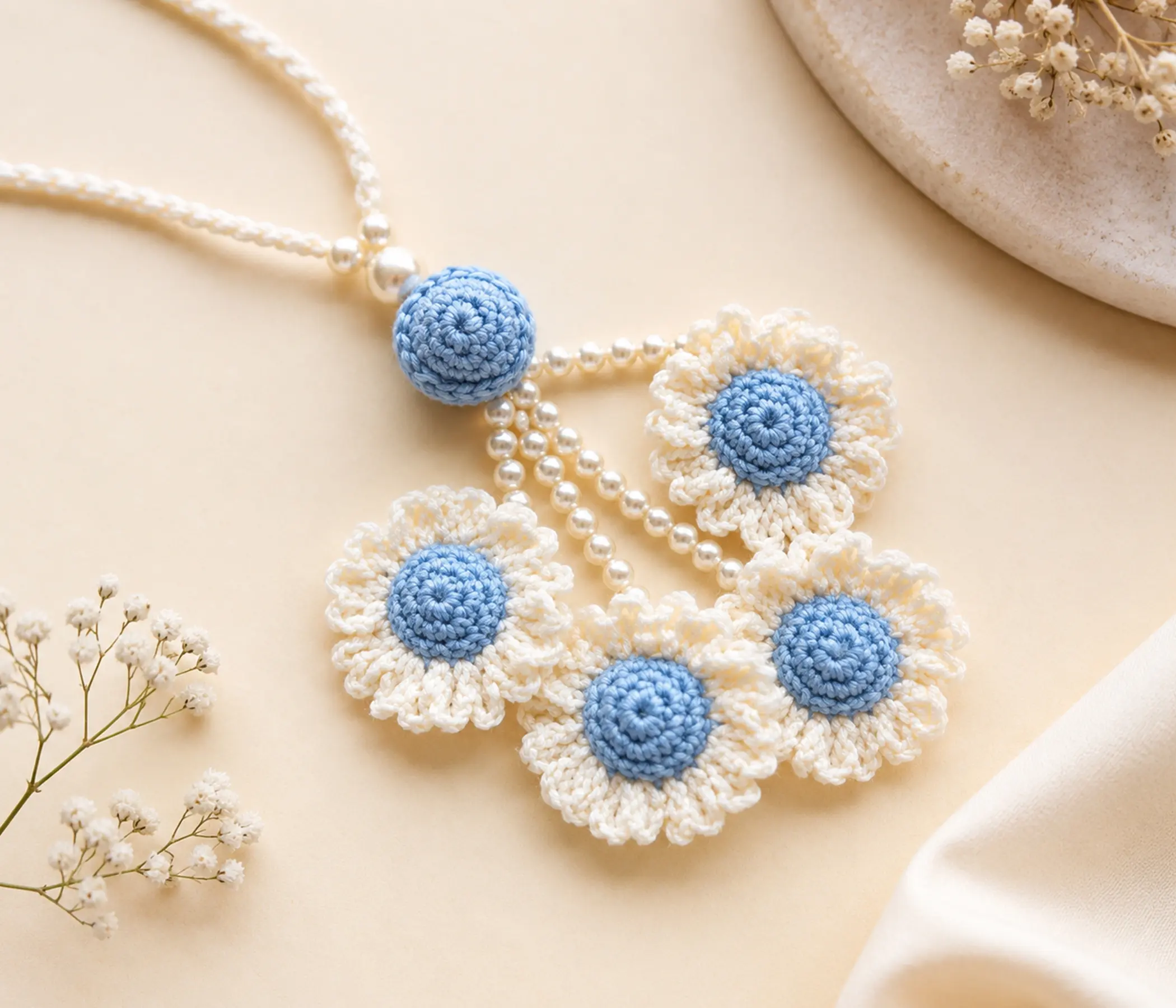 Handmade Crochet Bhai Bhabhi Rakhi Set for Raksha Bandhan